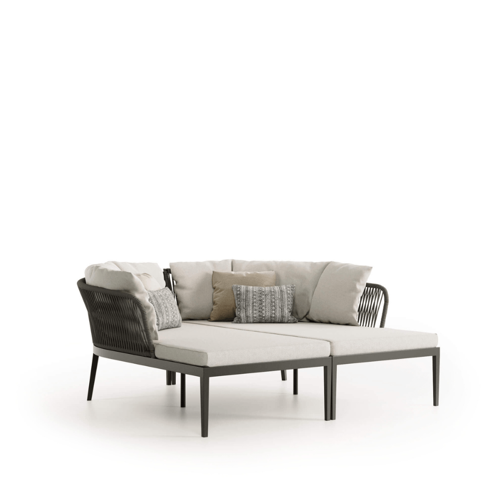 Outdoor Woven Rope Double Daybed With Custom Fabric Cushions | Atmosphera Dream 2.0 Double Sun Lounger PF.OUT.DR20.DO