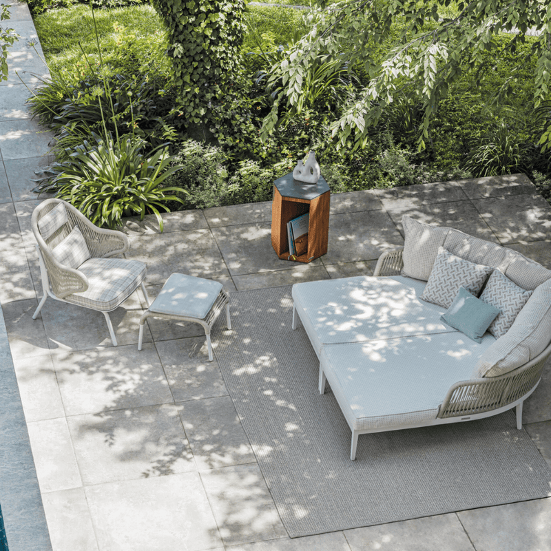 Outdoor Woven Rope Double Daybed With Custom Fabric Cushions | Atmosphera Dream 2.0 Double Sun Lounger PF.OUT.DR20.DO