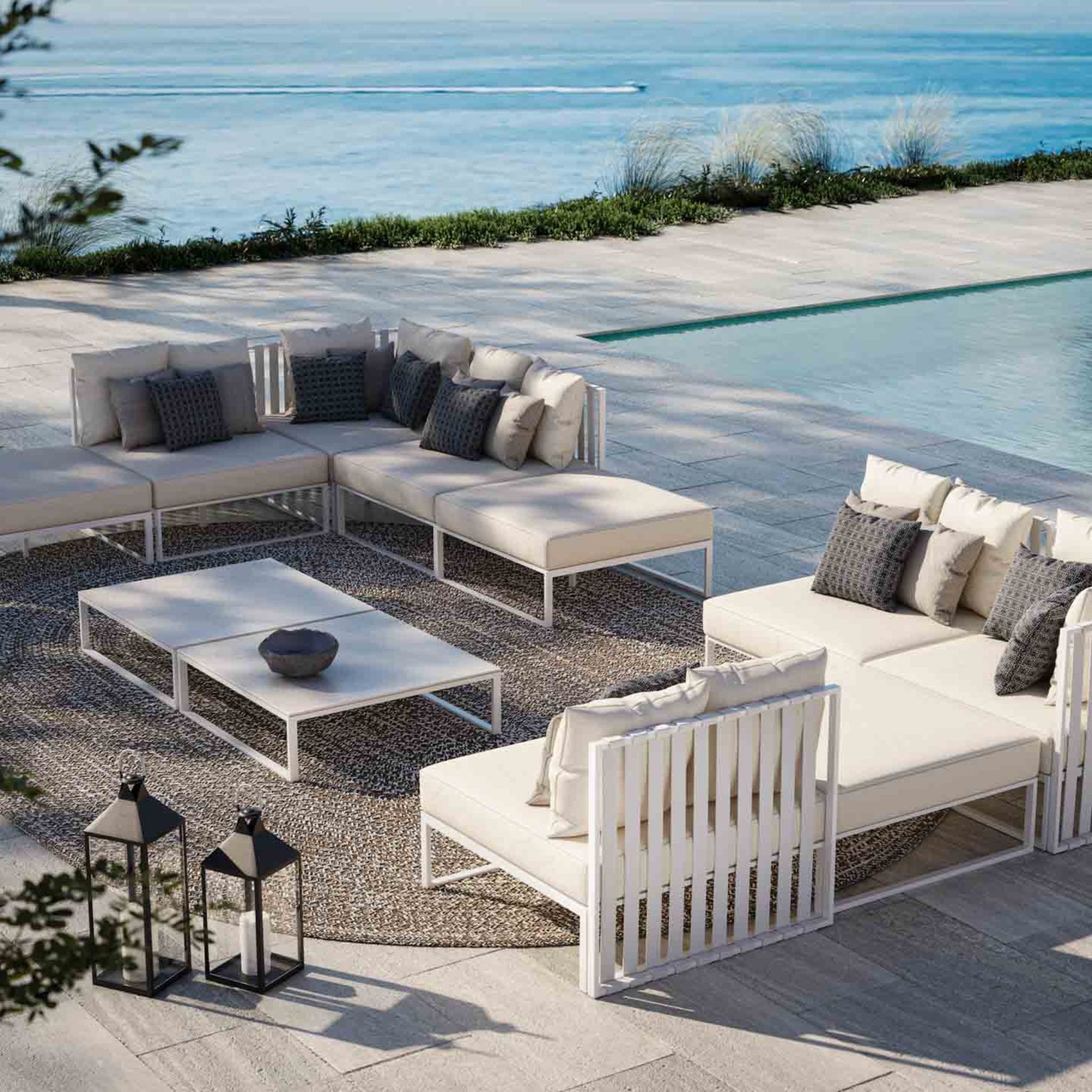 Contemporary Aluminium Modular Sofa - Corner Piece | Braid Metropolitan Modular Corner Piece | 104.009