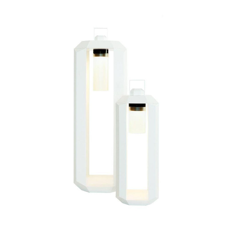 Contemporary Rechargeable Patio Floor Light | Battery Powered Lantern | Contardi Cube Outdoor