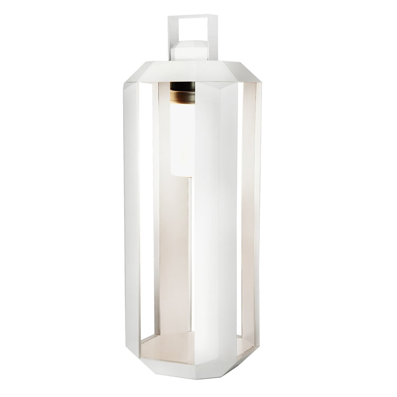 Contemporary Rechargeable Patio Floor Light | Battery Powered Lantern | Contardi Cube Outdoor