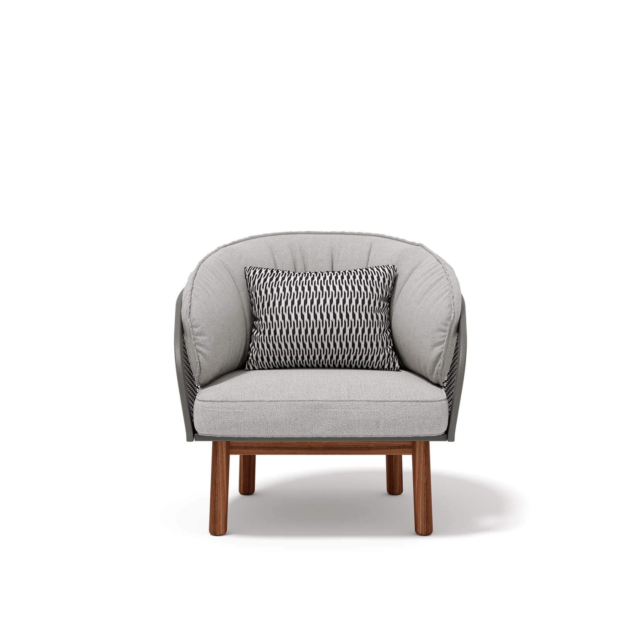 Luxury Metal Patio Armchair With Teak Legs | Cyrano Armchair Atmosphera