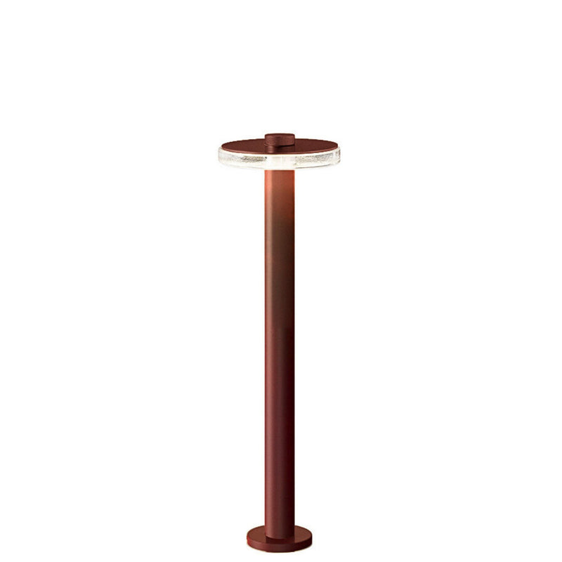 Modern Brass & Teak 70cm Outdoor Bollard | IP65 | Panzeri Venexia Bollard Medium Corten