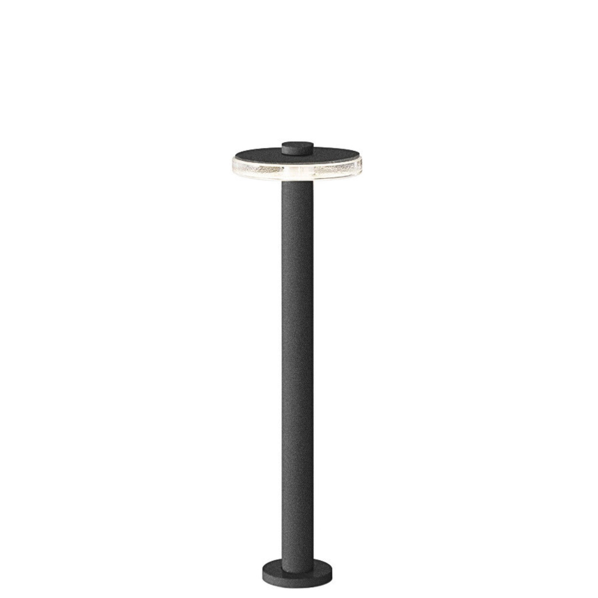 Modern Brass & Teak 70cm Outdoor Bollard | IP65 | Panzeri Venexia Bollard Medium Grey
