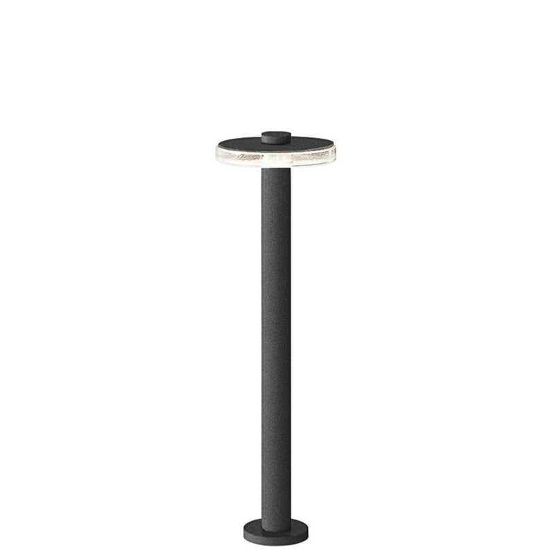 Modern Brass & Teak 70cm Outdoor Bollard | IP65 | Panzeri Venexia Bollard Medium Grey