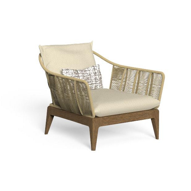 Premium Teak Lounge Chair | High End Outdoor Armchair | Luxury Teak Frame Chair | Elegant Woven Chair | Cruise by Talenti