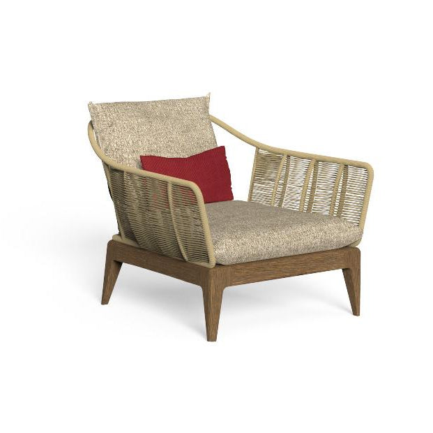 Premium Teak Lounge Chair | Luxury Outdoor Lounge Chair | Teak Frame Armchair | High End Woven Chair | Cruise by Talenti