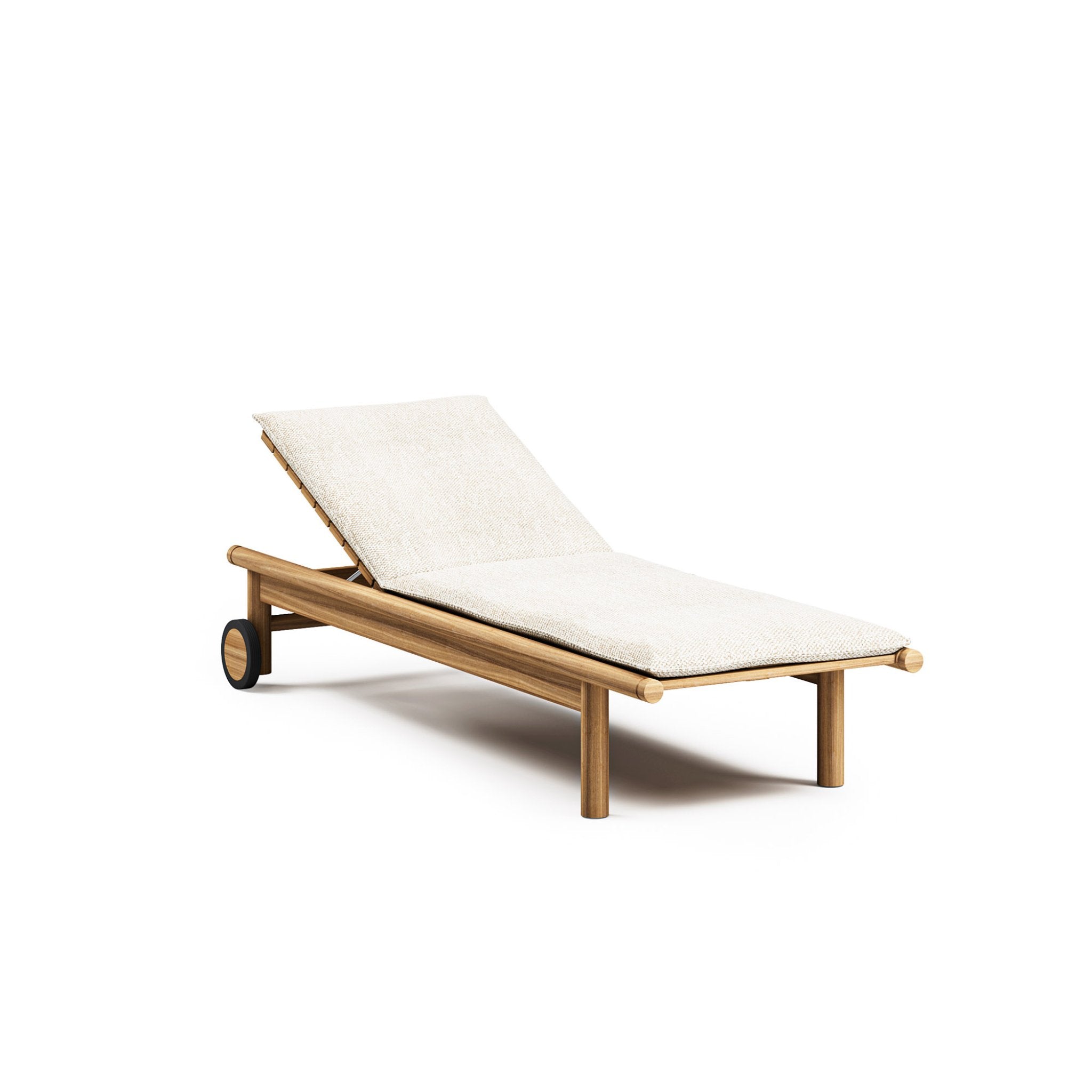 Premium Teak Single Sunbed With Wheels | Atmosphera Panama Lettino - Chaise Longue