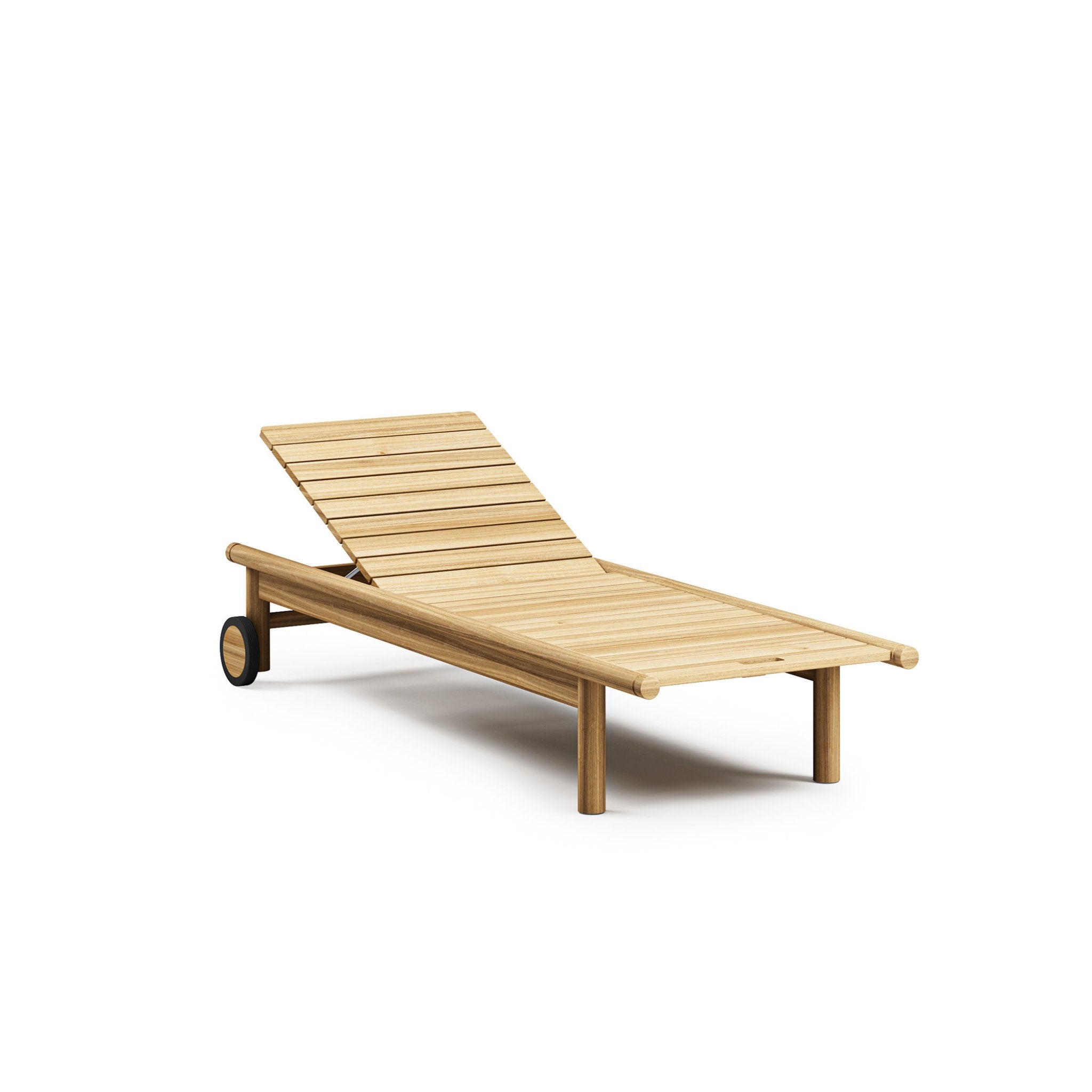Premium Teak Single Sunbed With Wheels | Atmosphera Panama Lettino - Chaise Longue
