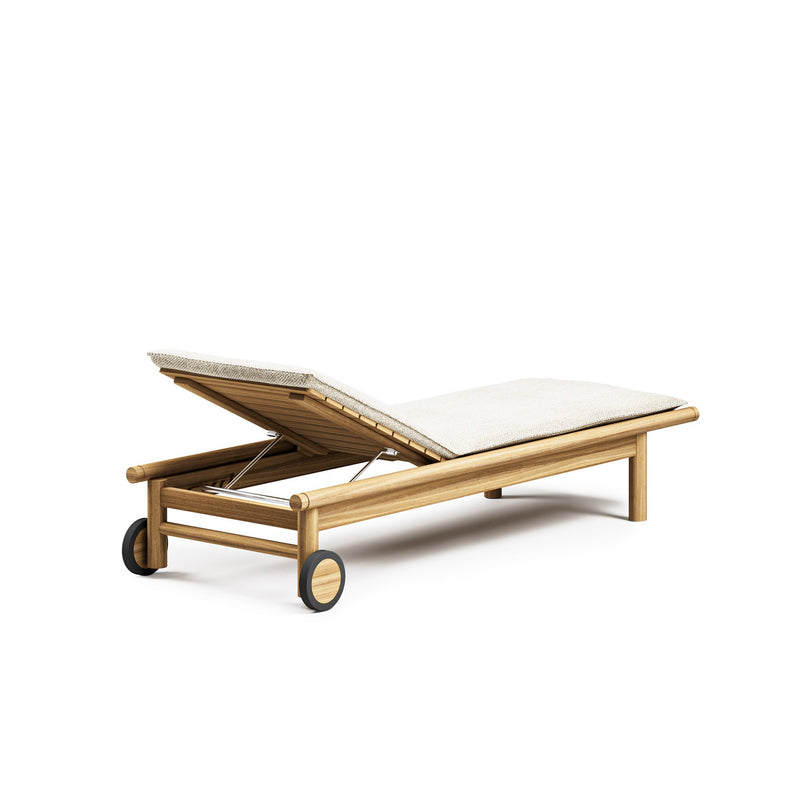 Premium Teak Single Sunbed With Wheels | Atmosphera Panama  Lettino - Chaise Longue