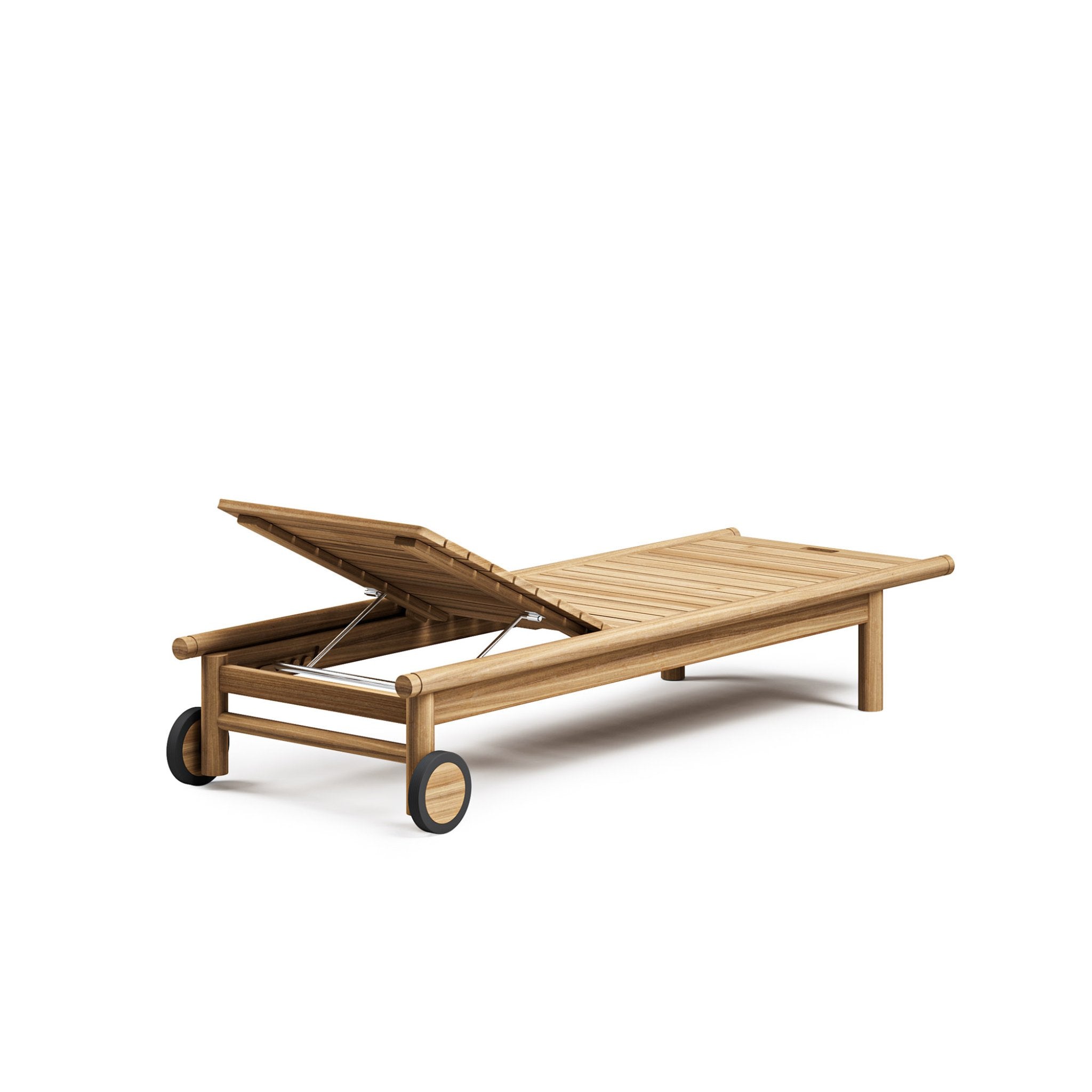 Premium Teak Single Sunbed With Wheels | Atmosphera Panama Lettino - Chaise Longue
