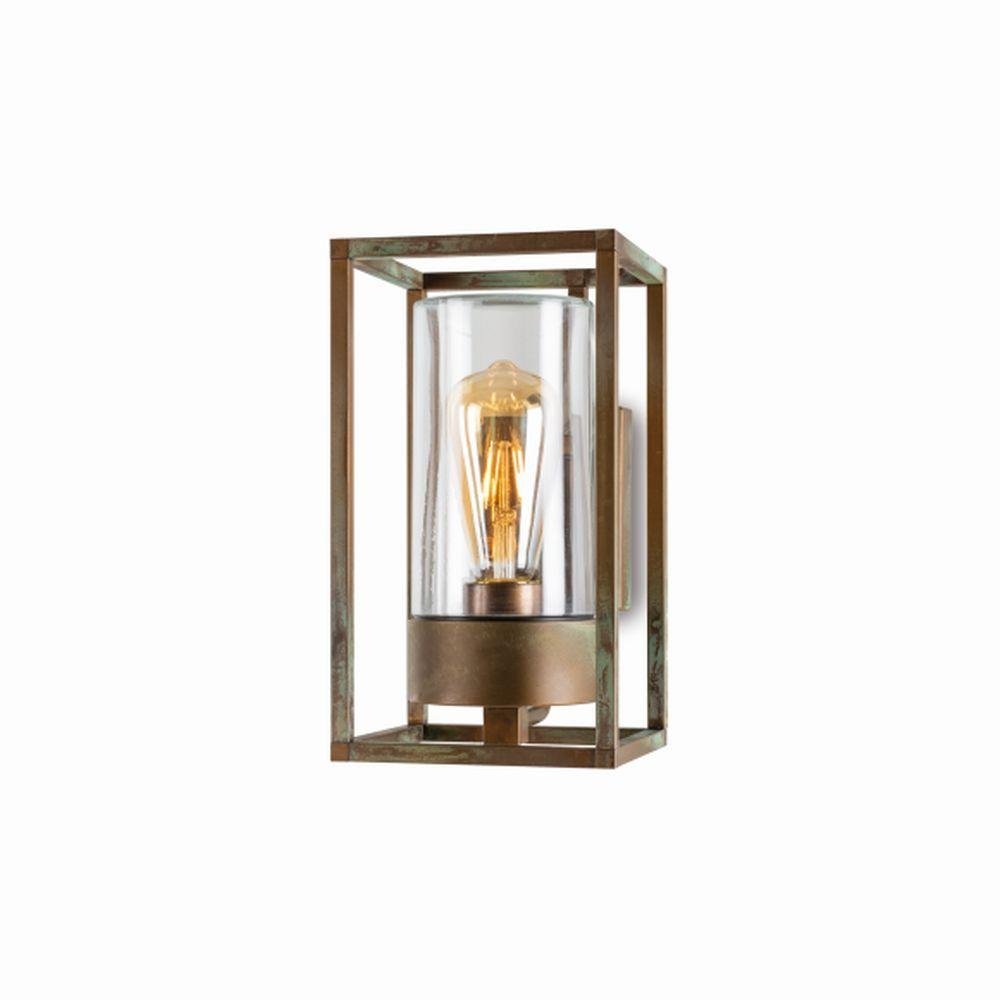 Rectangular Caged Brass Outdoor Wall Light | Cubic 3364 Moretti Luce