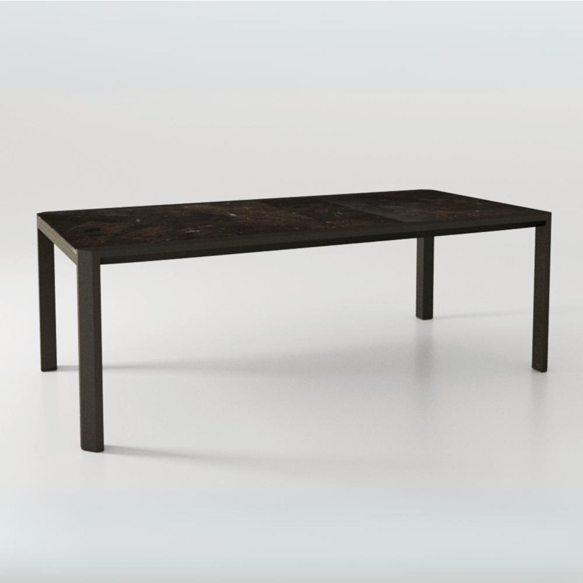 Rectangular Extendable Outdoor Dining Table With Stone Table Top | Braid Metropolitan Dining Table | 104.008