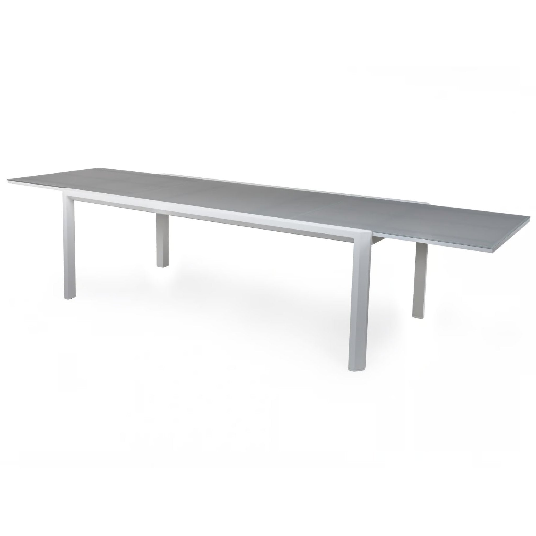 Rectangular Extendable Outdoor Dining Table With Stone Table Top | Braid Metropolitan Dining Table | 104.008