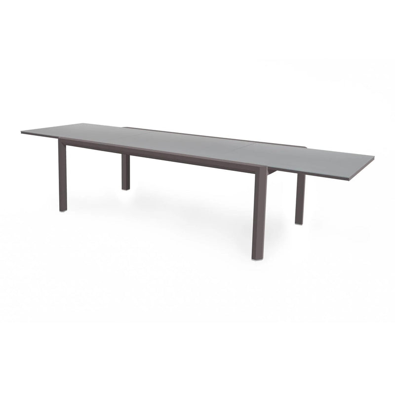 Rectangular Extendable Outdoor Dining Table With Stone Table Top | Braid Metropolitan Dining Table | 104.008