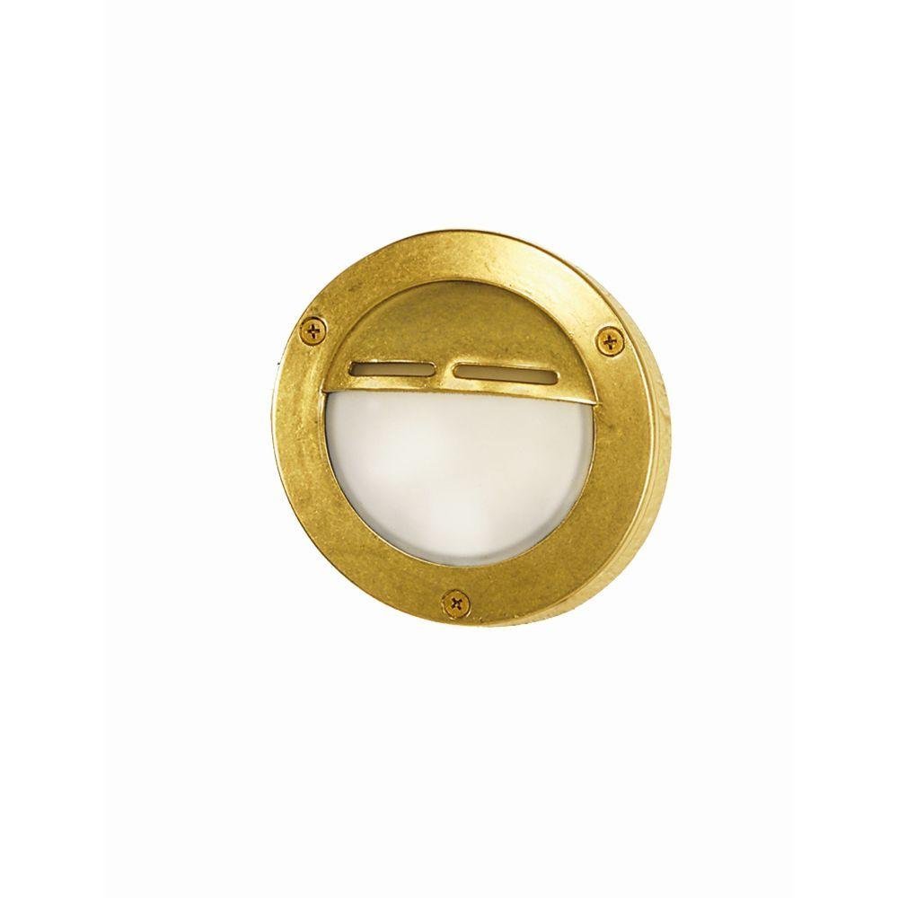 Small Round Brass Garden Wall Sconce IP44 | Moretti Luce Cocci 186