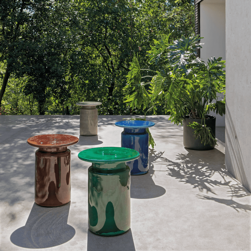 Sustainable Glazed Ceramic Garden Side Table | Panarea Atmosphera