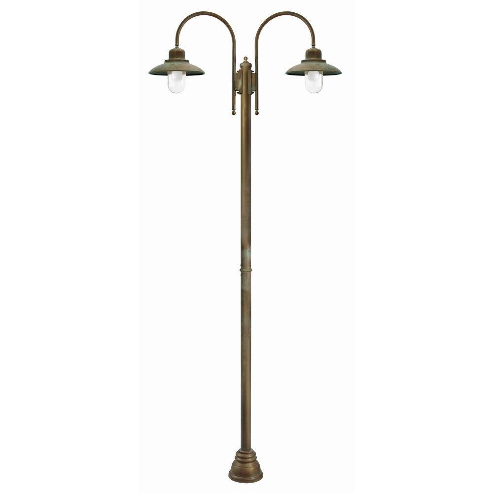 Vintage Metal Outdoor Lamp Post With 2 Lights | Moretti Luce Patio 1762 Bollard