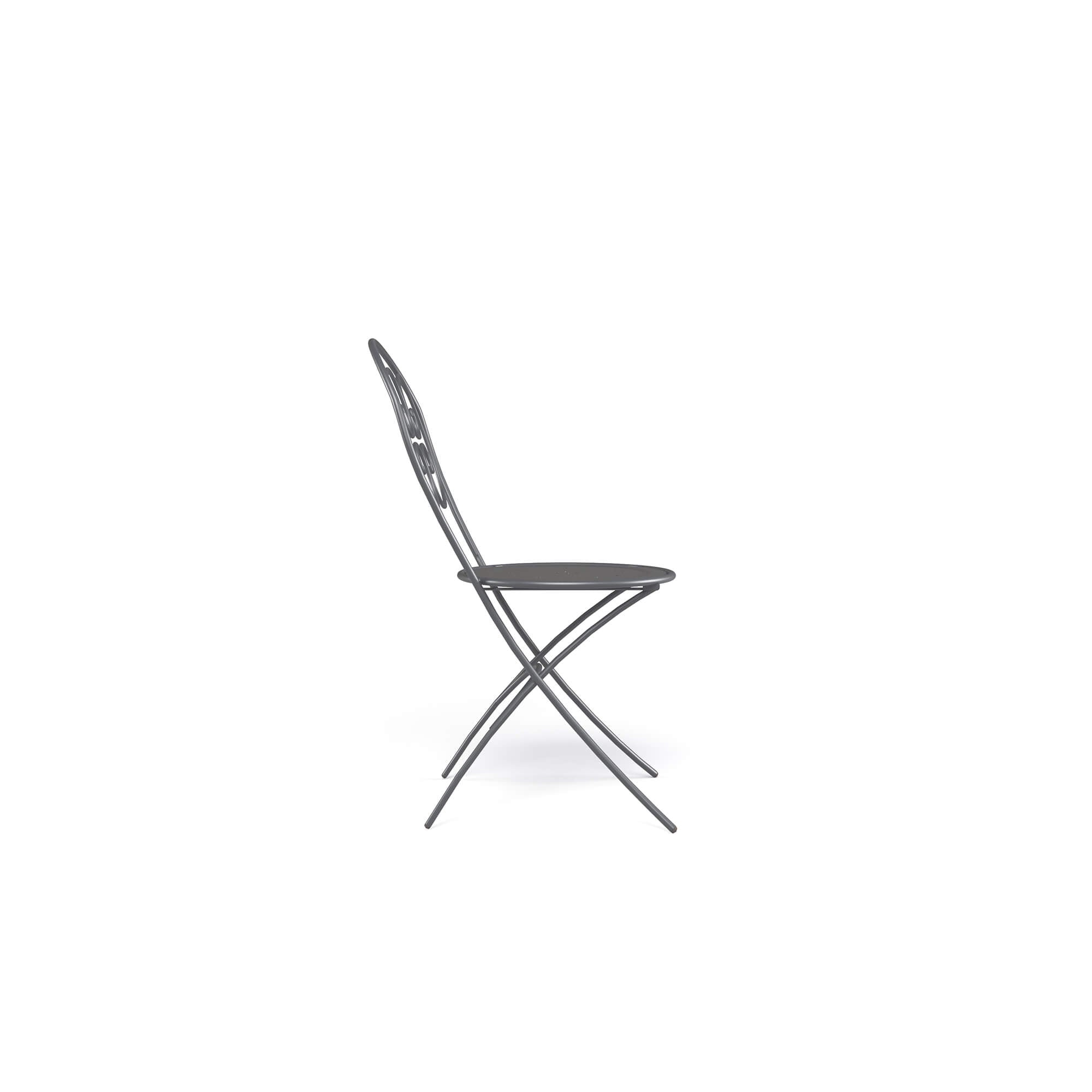 Antique Grey Foldable Garden Chair | Elegant Outdoor Metal Seating | Classic French Bistro Chair | Durable Weatherproof Patio Chair | EMU Pigalle