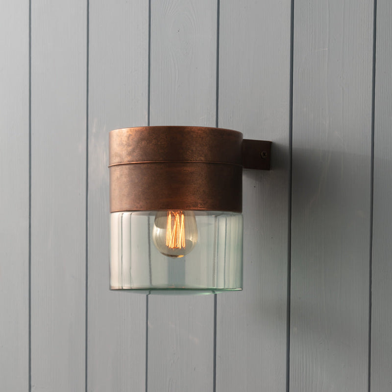 Copper and glass wall light | vintage-inspired outdoor sconce | decorative outdoor wall light | Toscot Chapeau