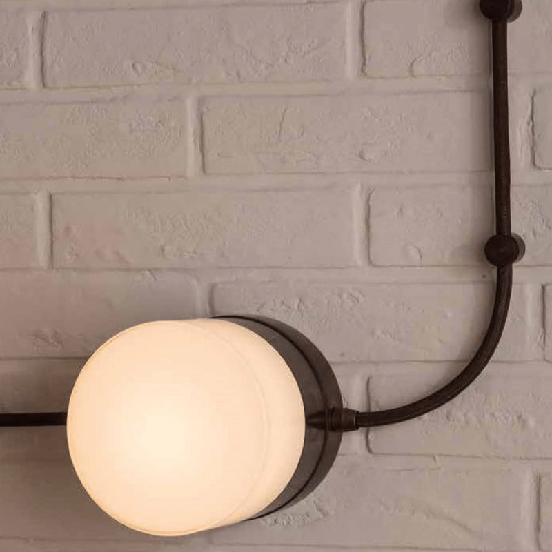 Wall-mounted round glass outdoor light fixture | modern outdoor wall light | weather-resistant copper wall sconce | Toscot Chapeau