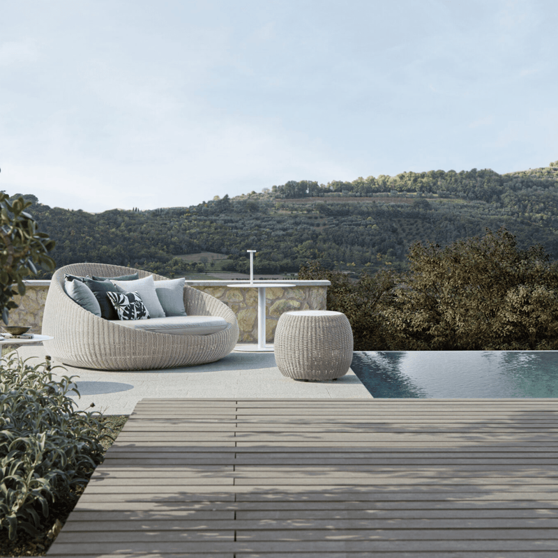 Circular Woven Luxury Daybed | Modern Garden Furniture | High End Outdoor Living | Designed in Italy