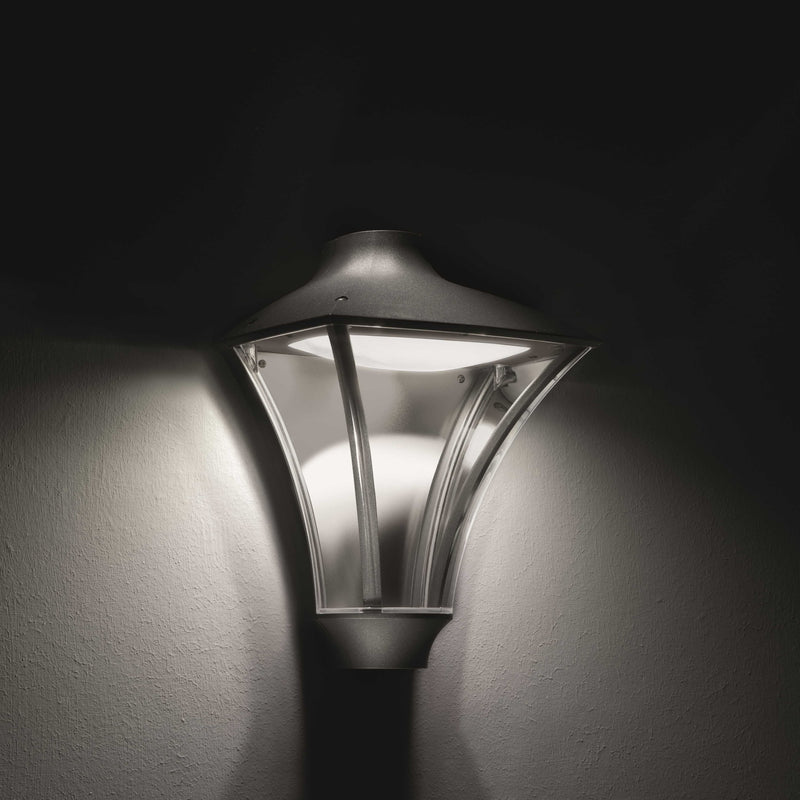 Classic LED Wall Lantern Illuminated at Night | Landa Morphis