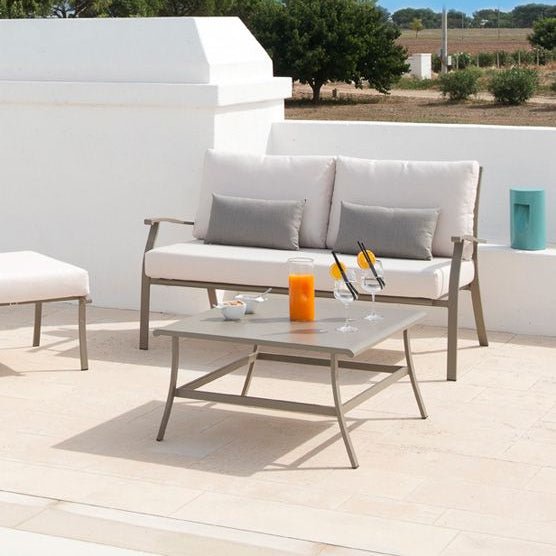 Classic Metal Outdoor Lounge Set in Mud-Grey | Luxury Outdoor Seating | High End Patio Furniture | Designed and Made in Italy Ethimo Elisir