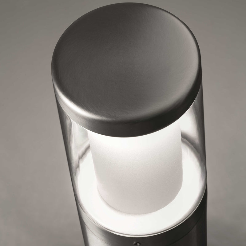 Contemporary Tubular LED Exterior Bollard | Stainless Steel Outdoor Bollard Light | IP65 | Italian Garden Lighting | Landa | Titano Inox