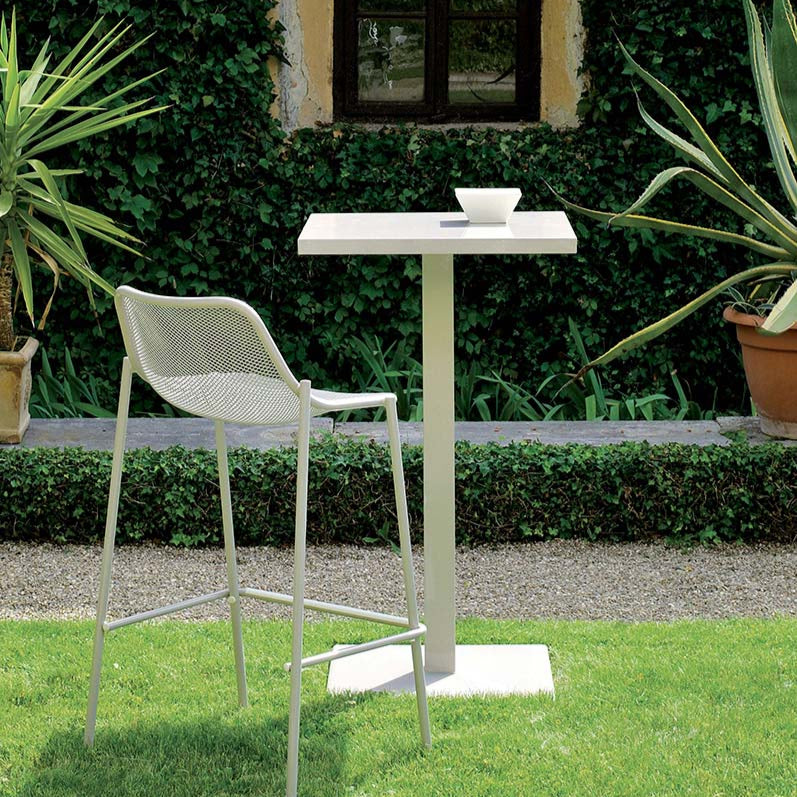 Contemporary Outdoor Bar Table | luxury patio counter table | white black taupe brown | EMU Round