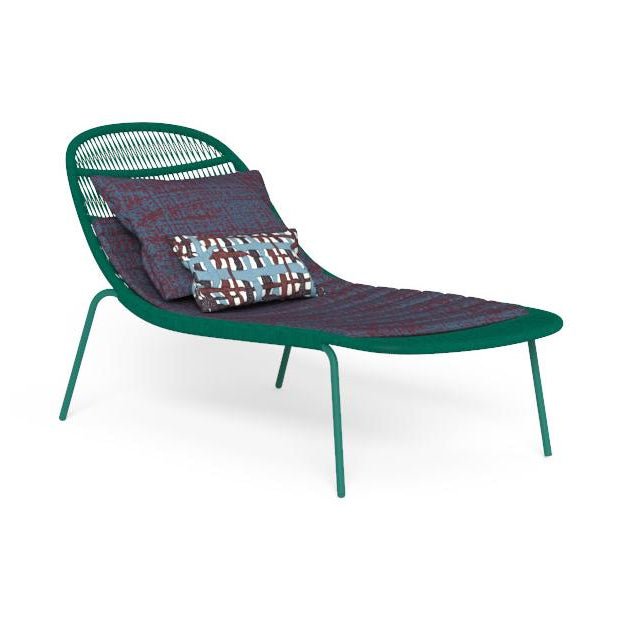 Contemporary Rope Garden Sunbed in Dark Blue-Green | Modern Outdoor Colourful Furniture | Sunbed for Sale UK | Talenti Panama