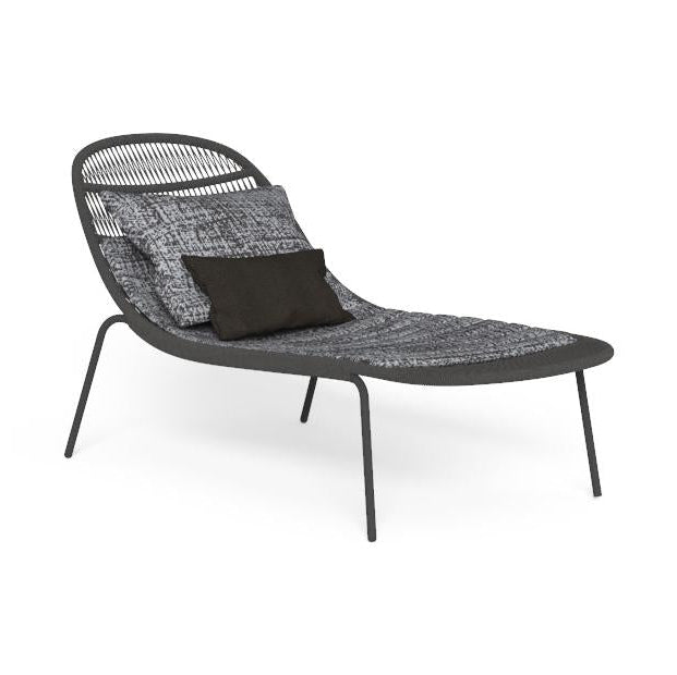 Contemporary Rope Garden Sunbed in Graphite | Modern Outdoor Colourful Furniture | Sunbed for Sale UK | Talenti Panama