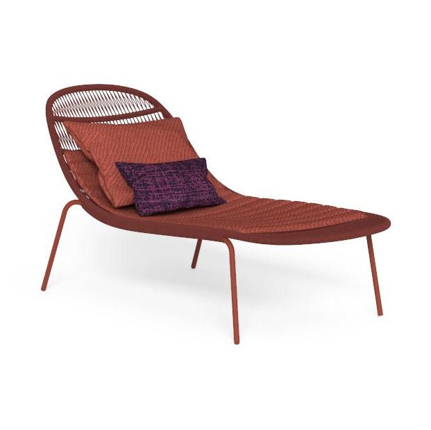 Contemporary Rope Garden Sunbed in Red | Modern Outdoor Colourful Furniture | Sunbed for Sale UK | Talenti Panama