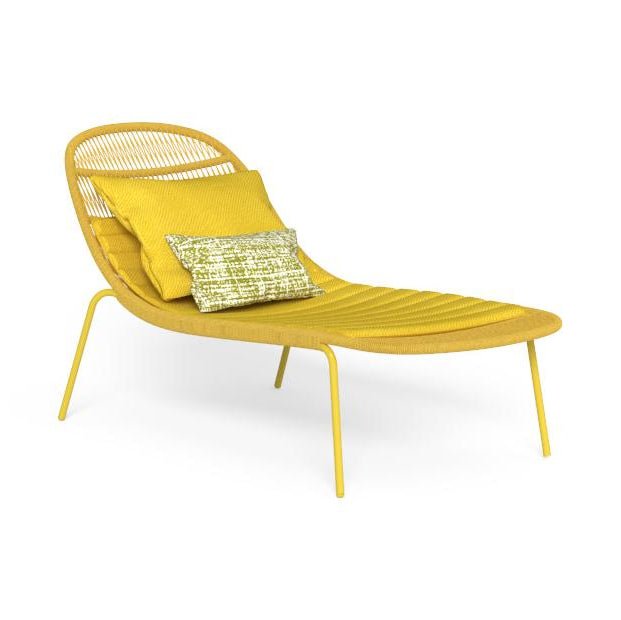 Contemporary Rope Garden Sunbed in Yellow | Modern Outdoor Colourful Furniture | Sunbed for Sale UK | Talenti Panama