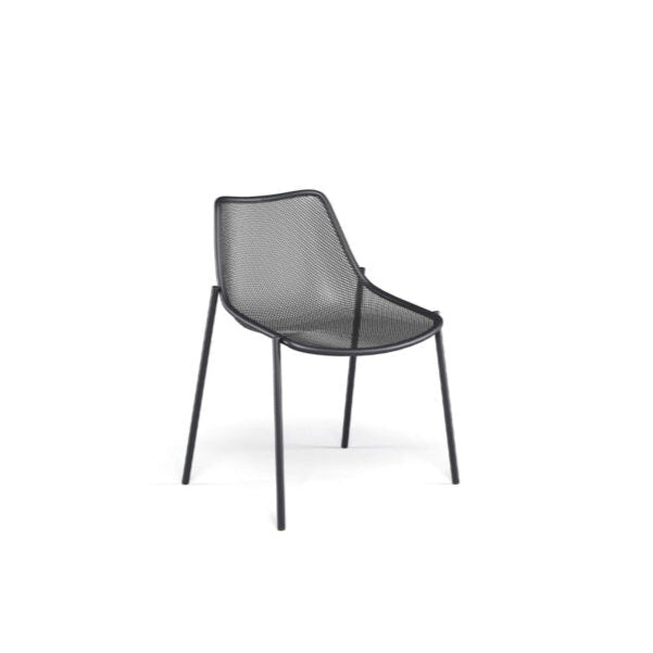 Contemporary Steel Mesh Garden Dining Chair | Outdoor Modern Mesh Dining Chair | EMU Round