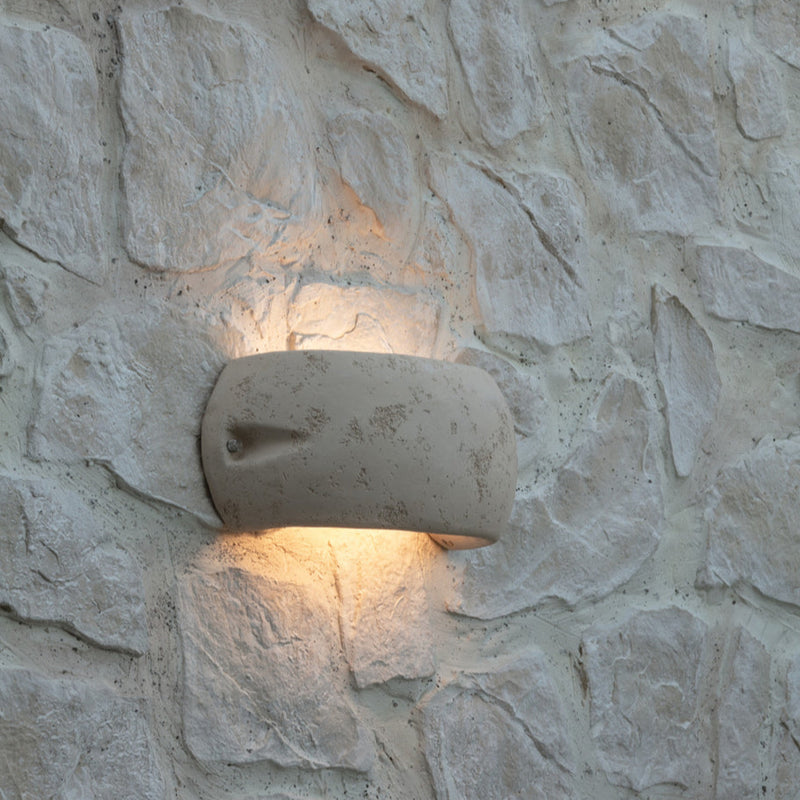 Contemporary Terracotta Outdoor Wall Sconce | luxury Italian outdoor clay wall light | small medium | orange brown | Toscot Castelverde