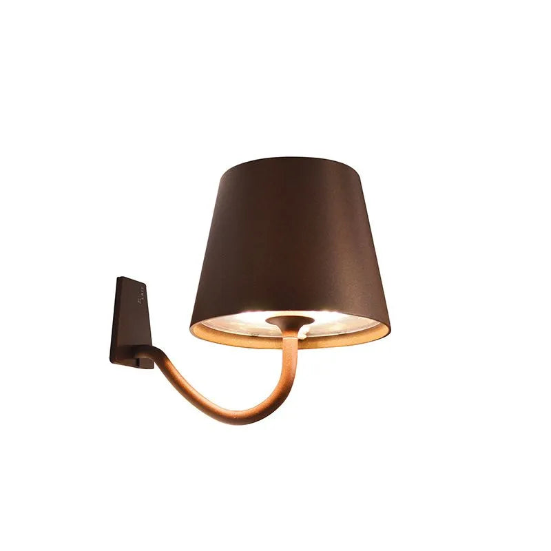 Contemporary cordless wall light | rechargeable aluminium wall light | battery powered wireless outdoor light | black white brown | IP54 | Zafferano Poldina