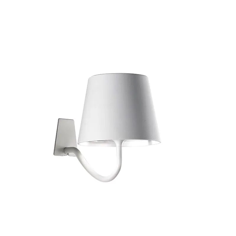 Contemporary cordless wall light | rechargeable aluminium wall light | battery powered wireless outdoor light | black white brown | IP54 | Zafferano Poldina