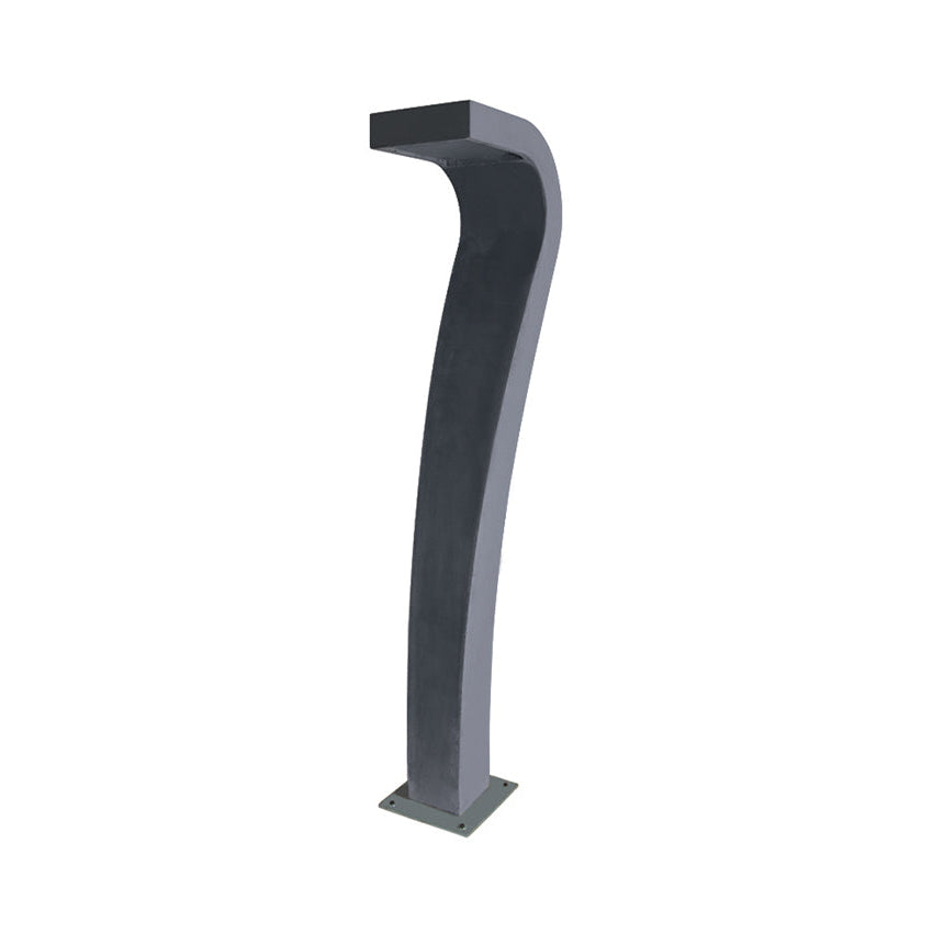 curved concrete bollard | outdoor bollard light | sculptural garden light | concrete floor lamp | modern exterior lighting | IP65 rated | 9010 Cobra