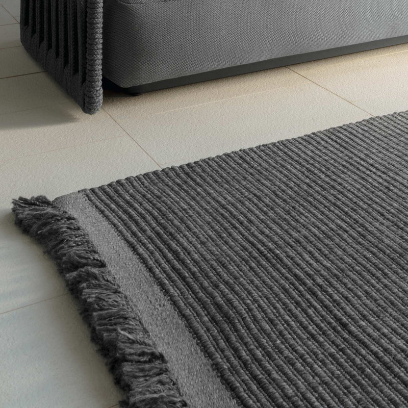 Dark Grey Luxury Outdoor Rug | Weatherproof Designer Mat | High-End Floor Covering | Modern Garden Carpet | Talenti Carpet