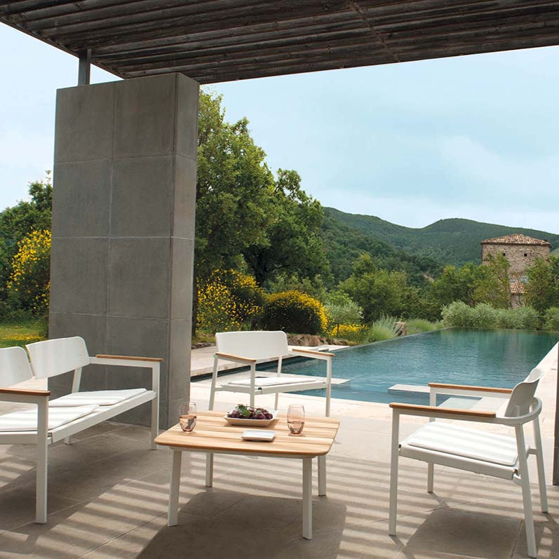 Elegant Outdoor Patio with Wooden Garden Furniture | High-End Lounge Set | EMU Shine