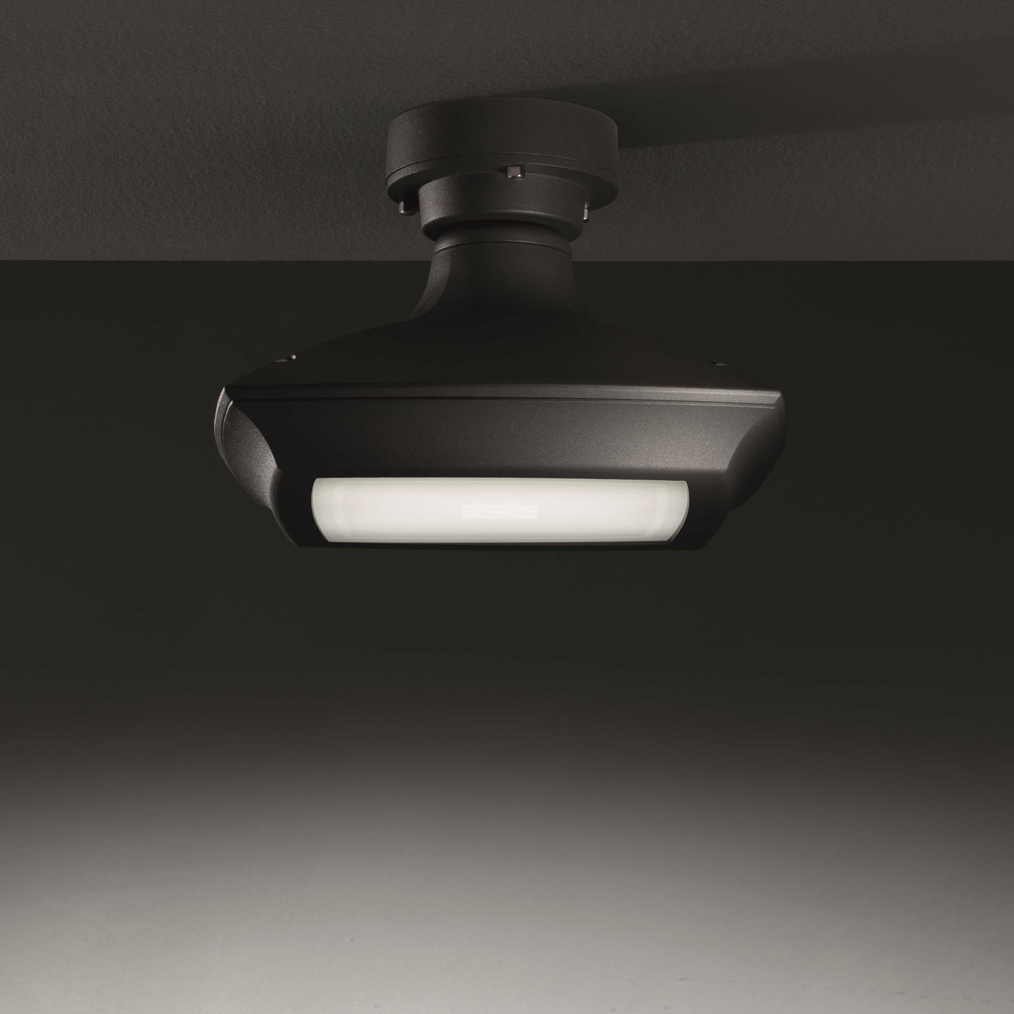 Graphite Ceiling Light with Opal Diffuser | Weatherproof Square Outdoor Ceiling Fitting | Landa Morphis