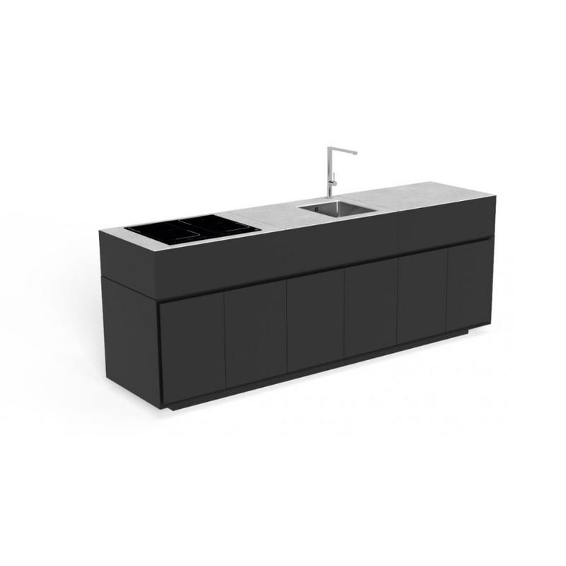 High End Customisable Kitchen in Matte Black | Luxury Outdoor Kitchen | Outdoor Cooking Station | Designer Outdoor Kitchen | Tikal by Talenti