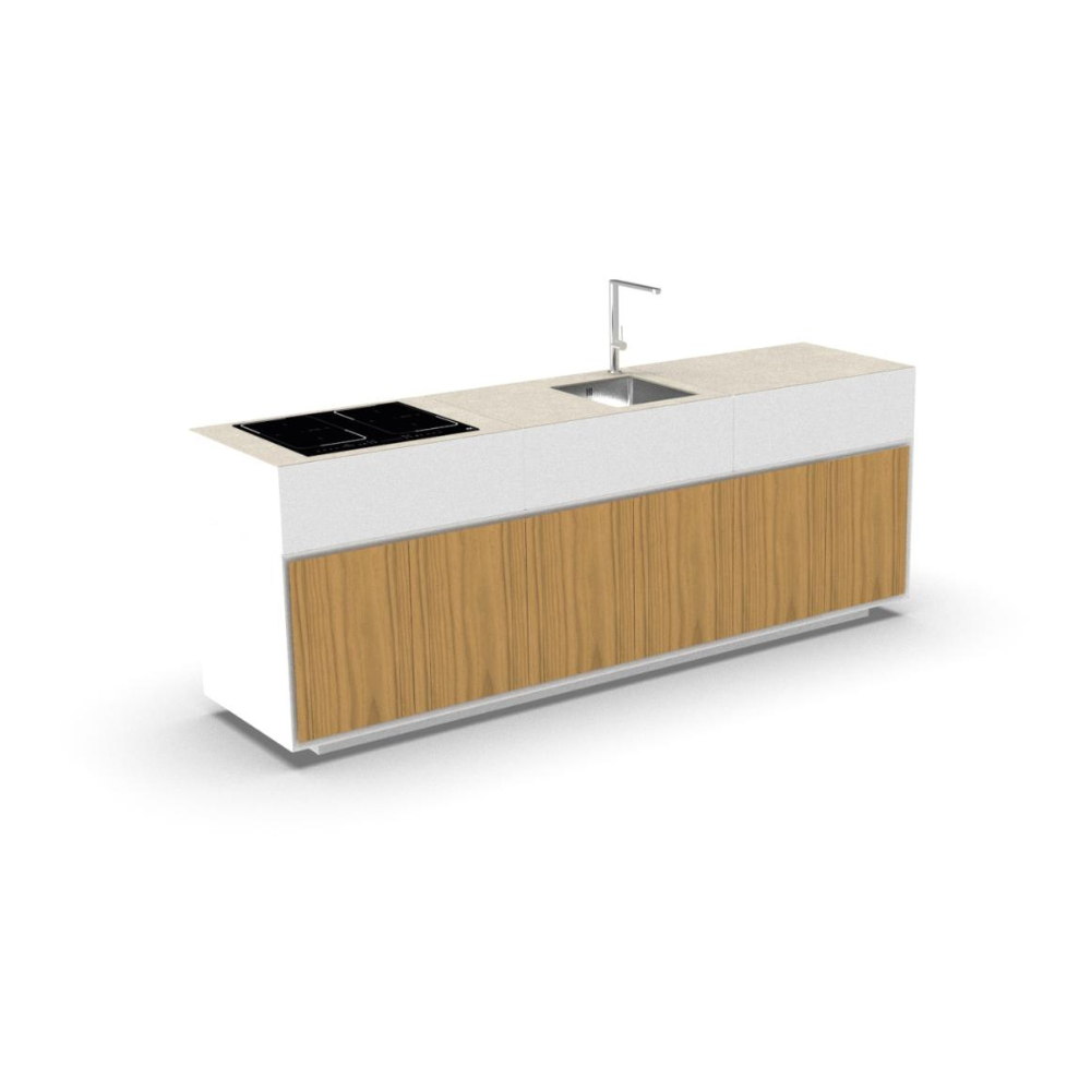 High End Customisable Kitchen with Teak Finish | Luxury Outdoor Kitchen | Elegant Custom Outdoor Kitchen | Premium Modular Kitchen | Tikal by Talenti