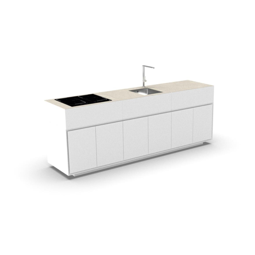High End Customisable Kitchen in White Finish | Luxury Outdoor Kitchen | Modern Outdoor Cooking Unit | Durable Outdoor Kitchen | Tikal by Talenti