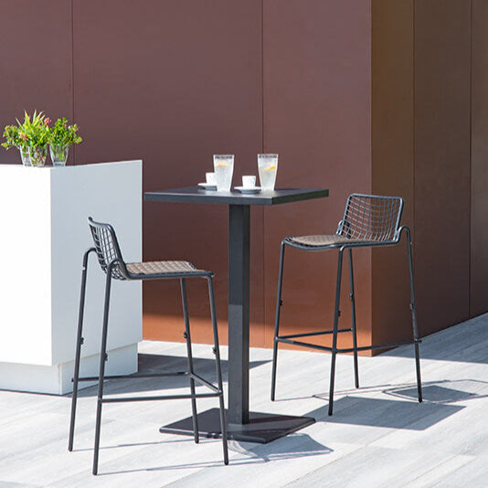 High Outdoor Bar Table | metal garden counter table | white black taupe brown | EMU Round