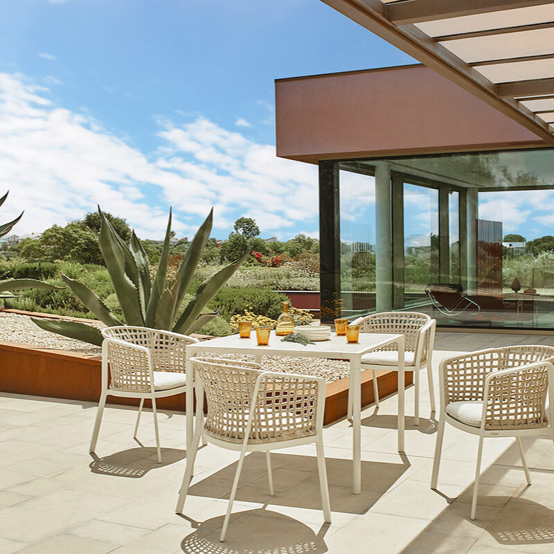 Contemporary Black Aluminium Outdoor Dining Table | 8-Seater Luxury Garden Furniture | Modern Outdoor Dining Table | EMU Terramare