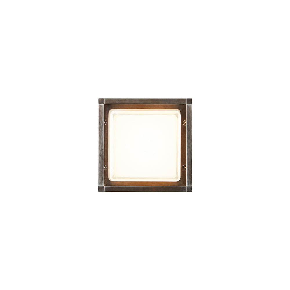 Industrial Square Exterior Wall Lamp | Luxury Outdoor Wall Lamp | Metal Exterior Wall Lamp | High End Outdoor Lighting | Front View | Moretti Luce | Designed and Made in Italy