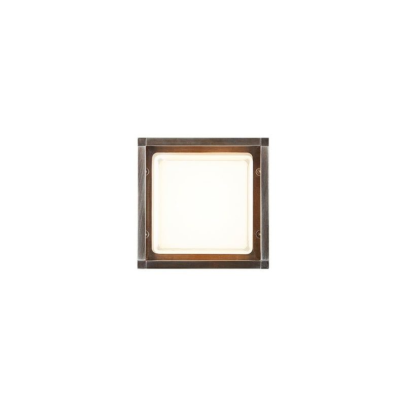 Industrial Square Exterior Wall Lamp | Luxury Outdoor Wall Lamp | Metal Exterior Wall Lamp | High End Outdoor Lighting | Front View | Moretti Luce | Designed and Made in Italy