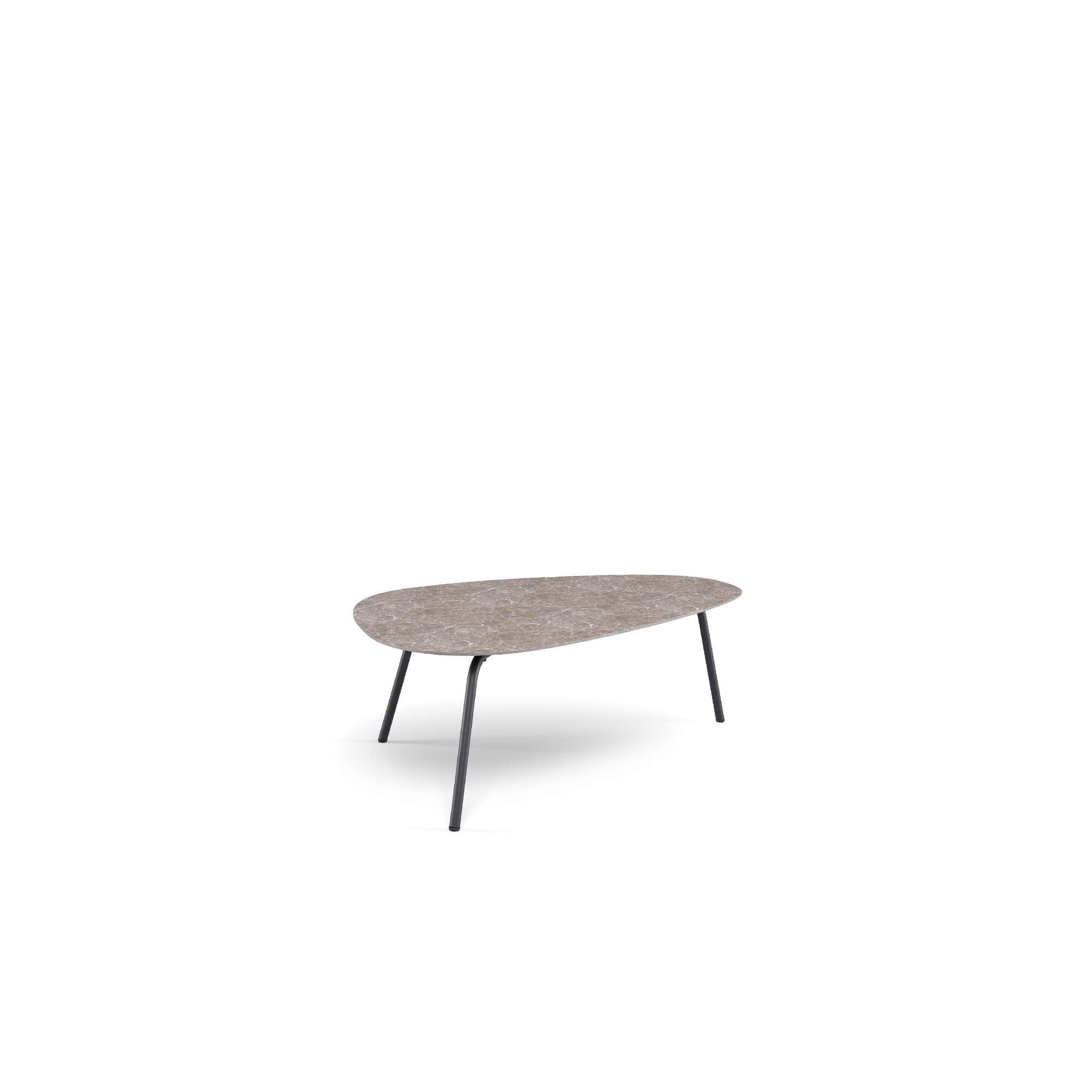 Large Low Coffee Table | Outdoor Aluminium and Stoneware Coffee Table | Luxury Italian Garden Furniture | High-End Outdoor Lounge Table | EMU Terramare